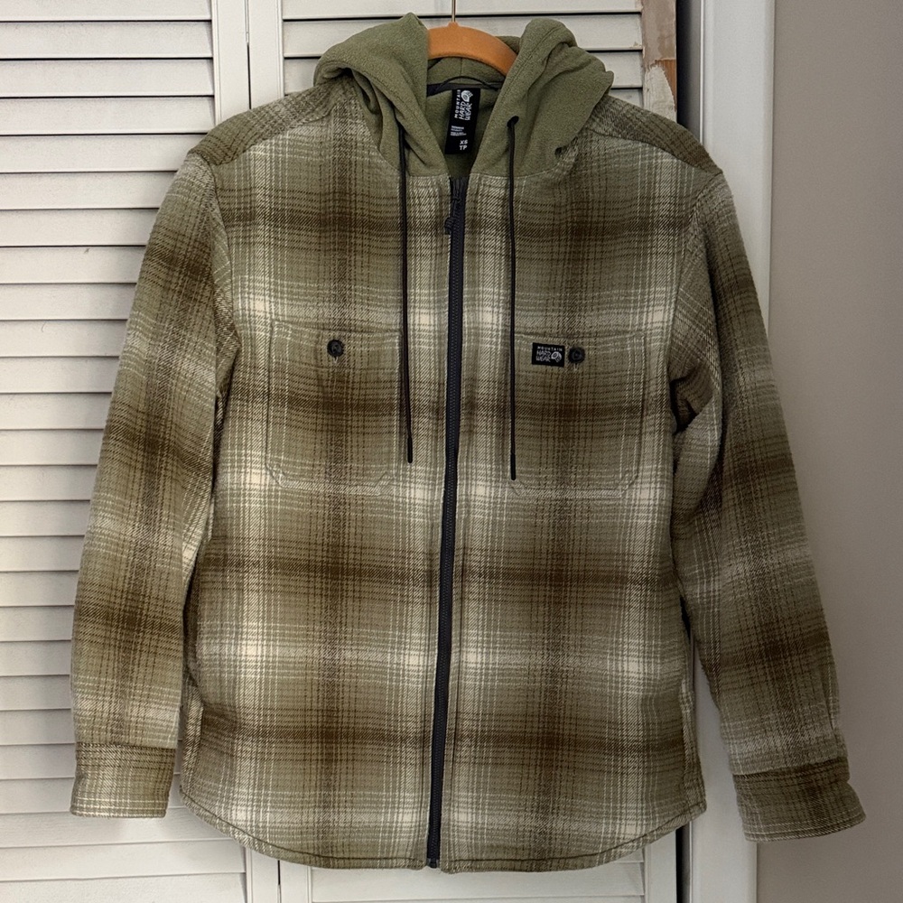 Women’s or unisex Green Plaid Jacket with Hood